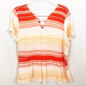 Orange Stripes Blouse